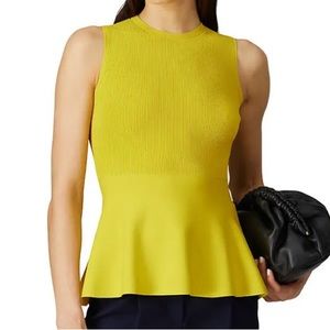 Theory Yellow Peplum Top sz P